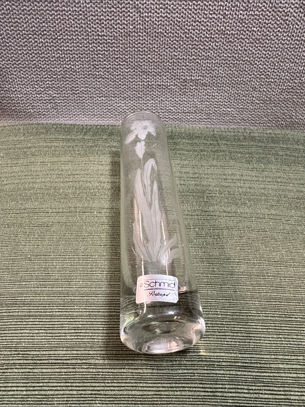 Schmid Clear Frosted Floral Bud Vase